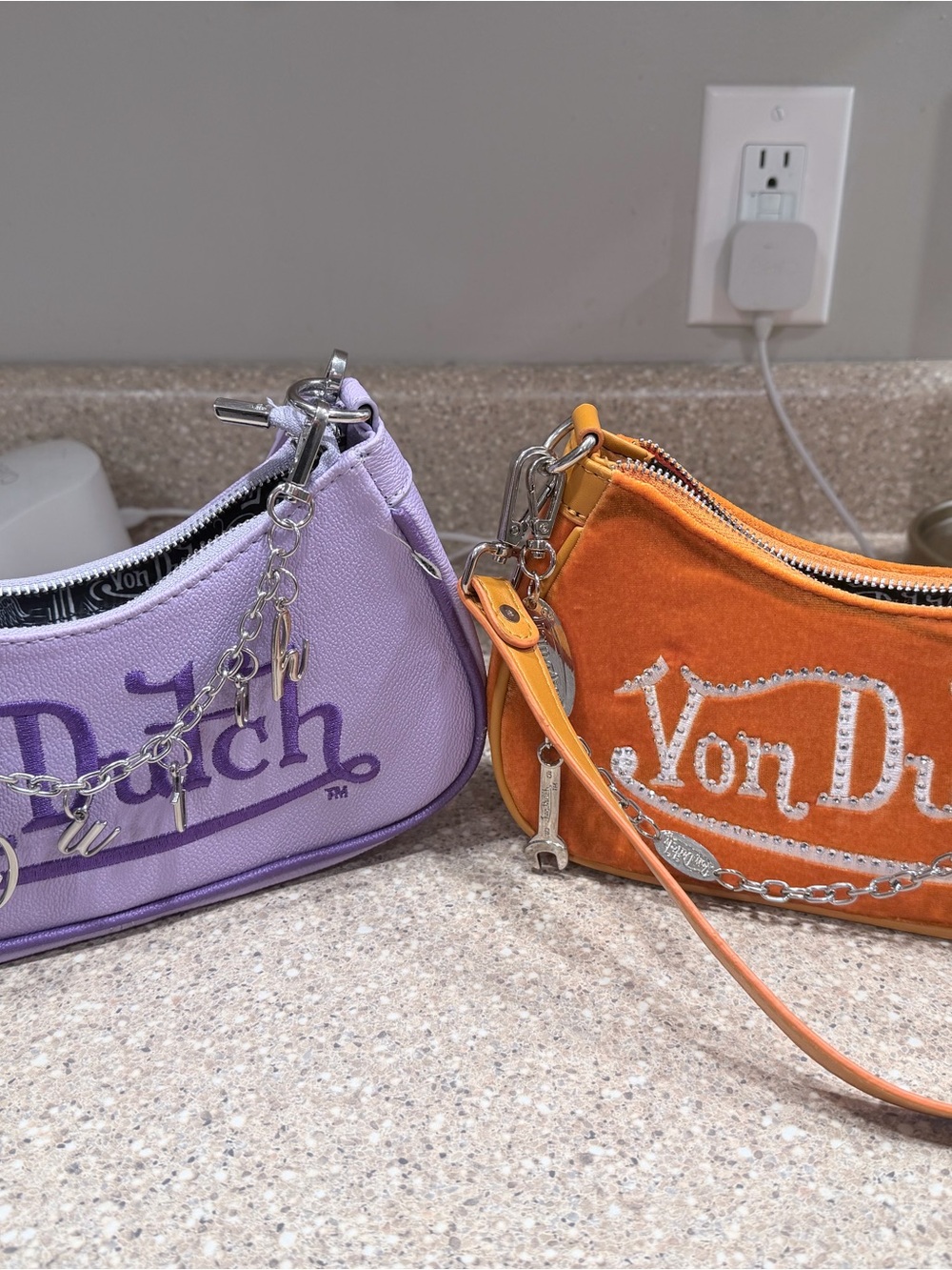 Von Dutch Lavender and Orange Mini Wristlets Duo